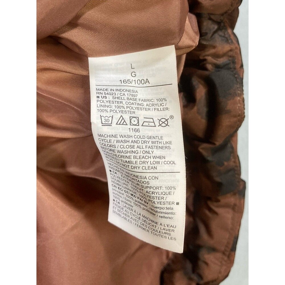 Old Navy Women’s Large Brown Black Animal Print Puffer Vest Sleeveless Pockets - Picture 7 of 7